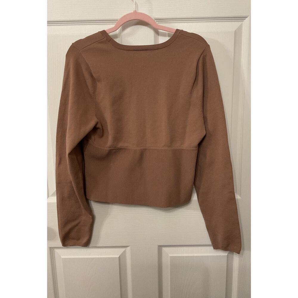 Aritzia Babaton Sculpt Knit Empire Longsleeve Corset Sweater in Brown, 2XL - Picture 7 of 8
